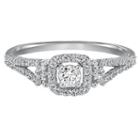 Womens 1/3 Ct. T.w. Round White Diamond 14k Gold Engagement Ring