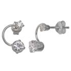 Silver Treasures Clear 15mm Stud Earrings