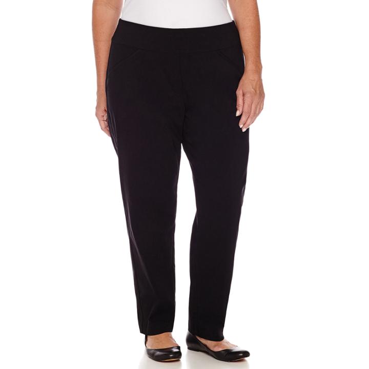 Alfred Dunner Woven Flat Front Pants-plus