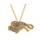 Animal Planet&trade; Australia Crystal Dragon 14k Yellow Gold Over Sterling Silver Pendant Necklace