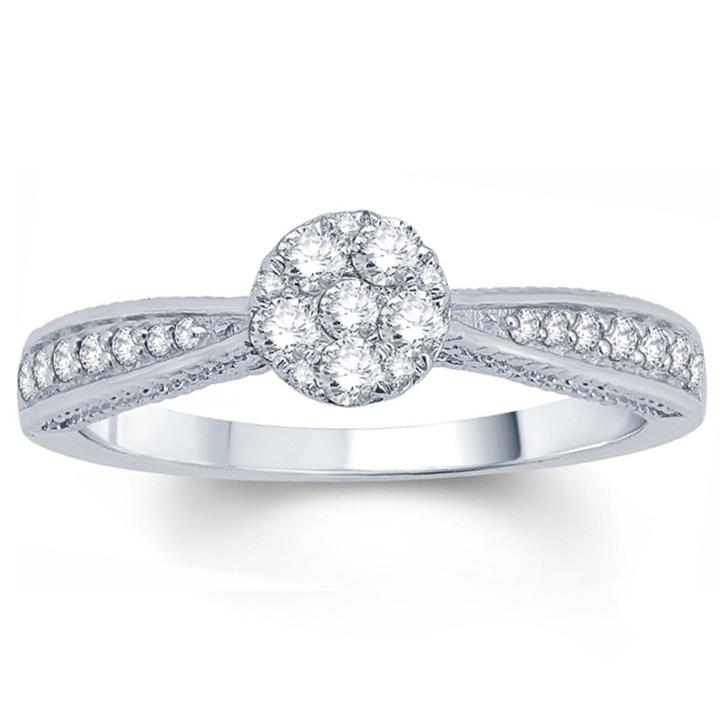1/3 Ct. T.w. Round White Diamond 10k Gold