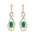 1/5 Ct. T.w. Genuine Green Emerald 10k Gold Drop Earrings