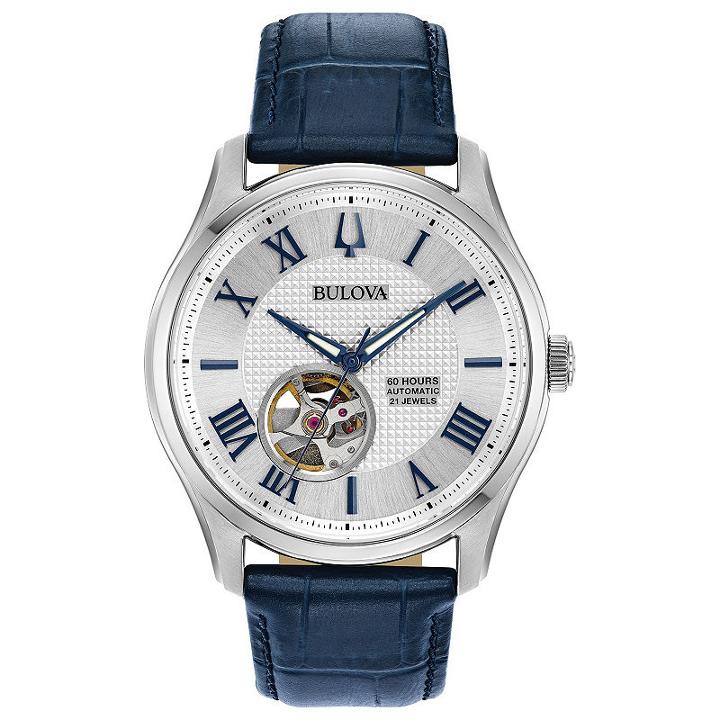 Bulova Mens Blue Strap Watch-96a206