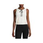 Worthington Sleeveless Lace Tie-neck Top