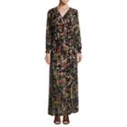 Weslee Rose Long Sleeve Floral Wrap Boho Maxi Dress