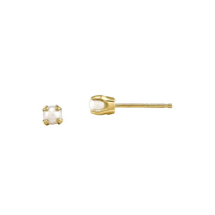3mm Cultured Freshwater Pearl 14k Yellow Gold Stud Earrings