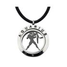Aquarius Zodiac Reversible Stainless Steel Locket Pendant Necklace