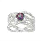 Womens Topaz Green Sterling Silver Band