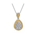 Diamond-accent 14k Yellow Gold Over Silver Teardrop Braid Pendant Necklace