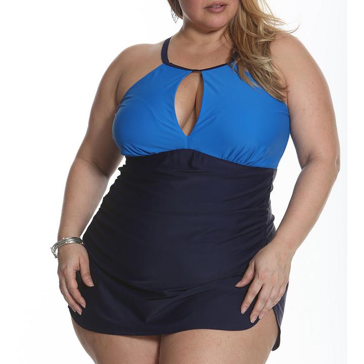 Sun And Sea Horizon Hi Neck Swim Dress