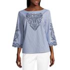 Liz Claiborne 3/4 Sleeve Woven Blouse