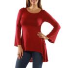 24/7 Comfort Apparel Stitch Decal High-low Tunic Top