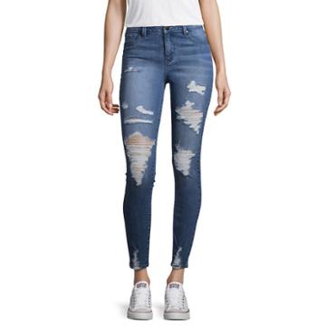 Blue Spice Ripped Skinny Fit Jeggings-juniors