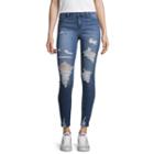 Blue Spice Ripped Skinny Fit Jeggings-juniors