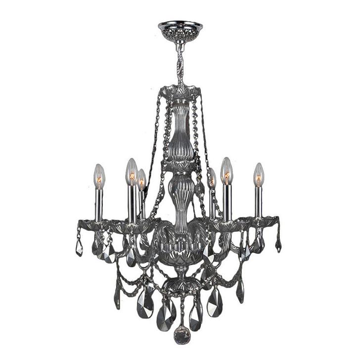 Provence Collection 6 Light Chrome Finish And Crystal Chandelier