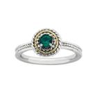 Personally Stackable Two-tone Lab-created Emerald Ring