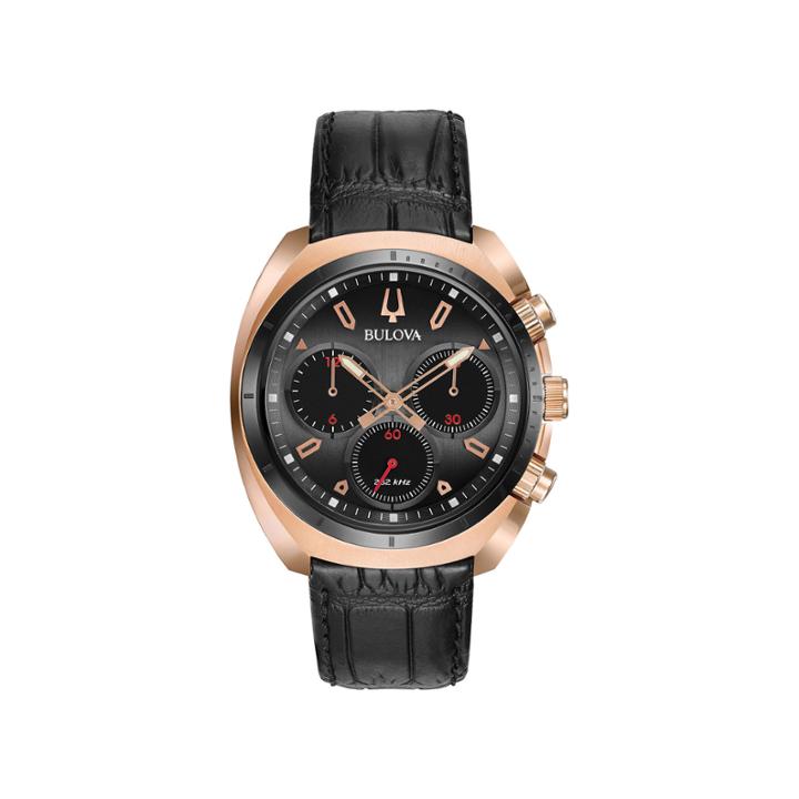 Bulova Curv Mens Black Strap Watch-98a156