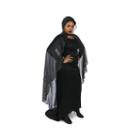 Black Mesh Spider Web Plus Cape With Hood
