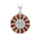1 Ct. T.w. White & Color-enhanced Red Diamond Sterling Silver Ring Pendant