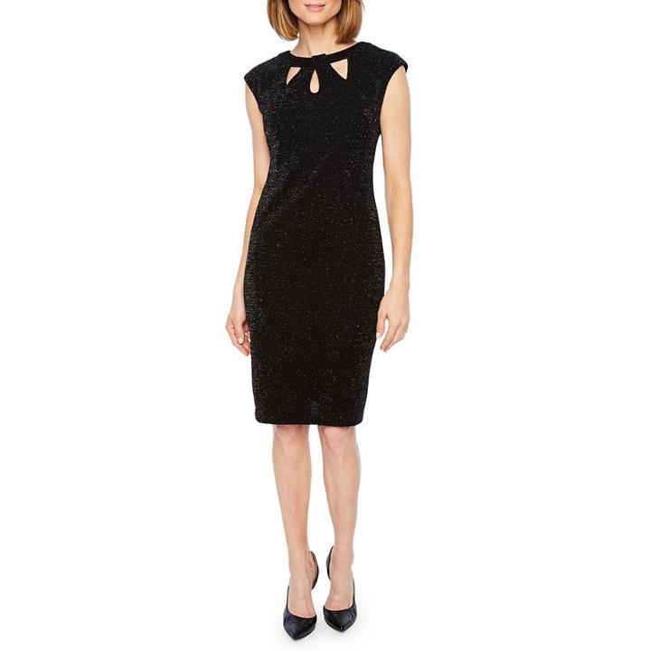 J Taylor Sleeveless Keyhole Neck Sheath Dress