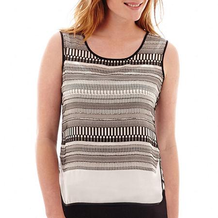 Liz Claiborne Piped Print Tank Top