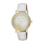 Laura Ashley Ladies White/gold Floral Stone Bezel Watch La31013yg