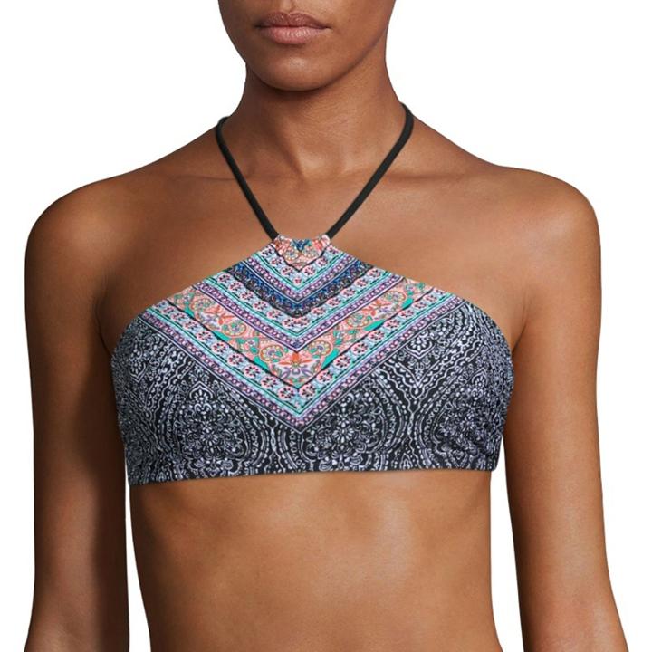 Arizona Geometric High Neck Swimsuit Top-juniors