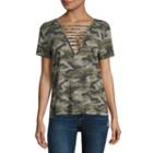Arizona Short Sleeve Round Neck Pattern T-shirt-womens Juniors