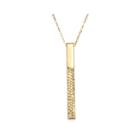 14k Yellow Gold Diamond-cut Stick Pendant Necklace
