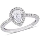 Womens 3/4 Ct. T.w. Pear White Diamond 14k Gold Engagement Ring