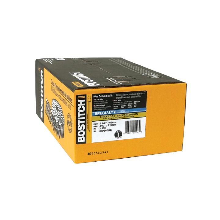 Bostitch Stanley C8p90bdg 2-1/2 Smooth Shank 15 Coil Siding Nail 3600 Count