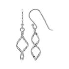 Sterling Silver Twisted Linear Drop Earrings