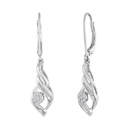 Diamond Blossom 1/5 Ct. T.w. Diamond 10k White Gold Cluster Earrings