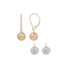 2-pc. Crystal 14k Gold Earring Sets