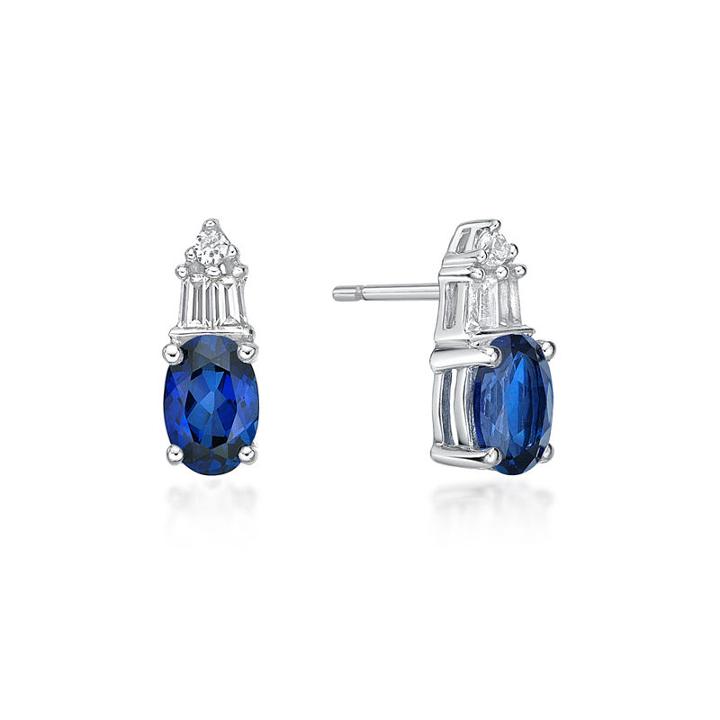 Lab Created Blue Sapphire 10.5mm Stud Earrings