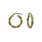 14k Yellow Gold 22.6mm Twist Hoop Earrings