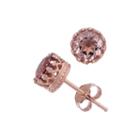 Simulated Morganite 14k Gold Over Silver Earrings
