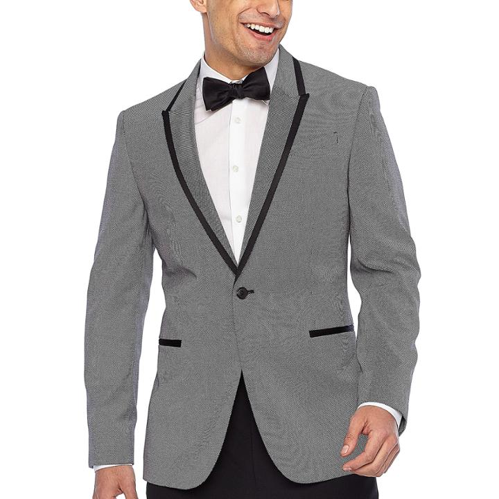 Jf J.ferrar Pattern Slim Fit Stretch Tuxedo Jacket - Slim
