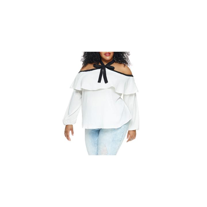 Fashion To Figure Antoinette Halter Ruffle Blouse-plus