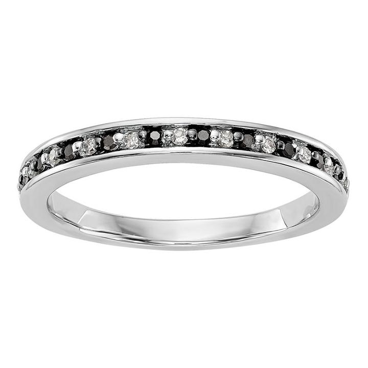 Womens 1/6 Ct. T.w. Multi Color Diamond 14k Gold Wedding Band