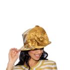Giovanna Signature Women's Silk Twill Fabric Covered Hat With Satin Flower And Netting