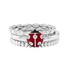 Personally Stackable Sterling Silver Ladybug 3-pc. Ring Set