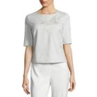 Liz Claiborne Embroided Shine Top