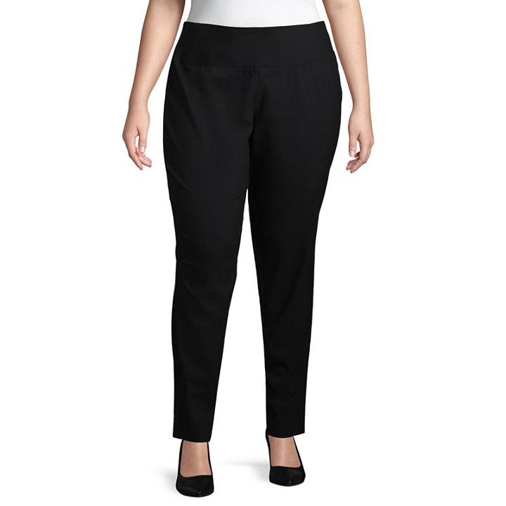 Worthington Curvy Fit Woven Pull-on Pants