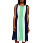 Liz Claiborne Sleeveless Colorblock Pleated Dress - Tall