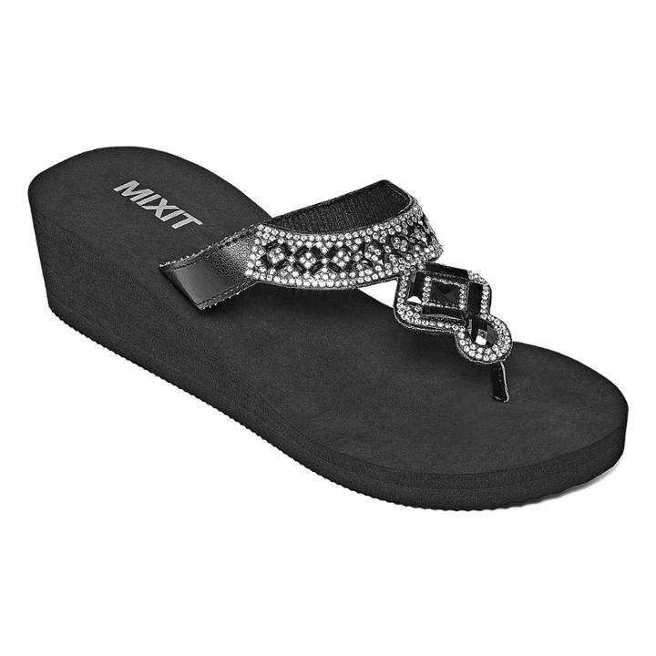 Mixit Embellished Wedge Flip-flops