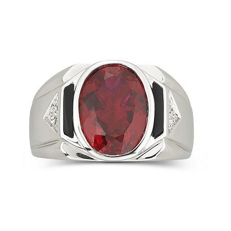 Men's Created Ruby & Onyx Ring