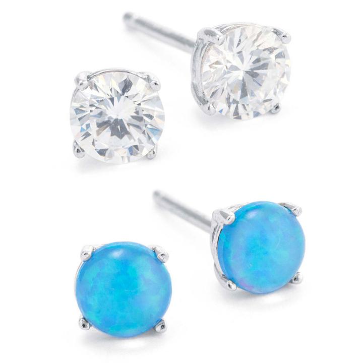 Silver Treasures Silver Treasures 2 Pair Earring Sets