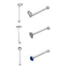 Itsy Bitsy 316l Surgical Steel 3-pc. Blue Sterling Silver Nose Ring