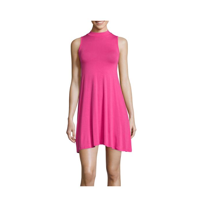 Decree Sleeveless Mockneck Swing Dress- Juniors
